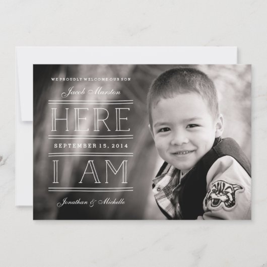 Faire-part d'adoption de photos neutres selon le s (Devant)