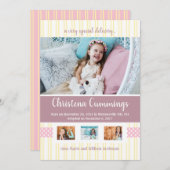 Faire-part d'adoption des rayures de pépinière ros (Devant / Derrière)