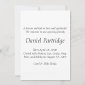 Faire-part d'adoption du visage doux (Dos)