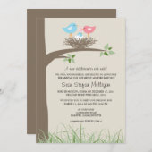 Faire-part d'adoption Nid d'oiseau (Devant / Derrière)