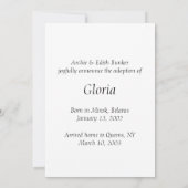 Faire-part d'adoption pour enfants Rainbow (Dos)