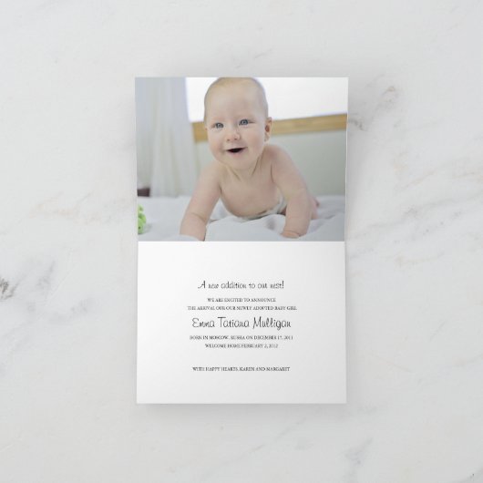 Faire-part d'adoption pour les couples gais - le (Intérieur)