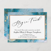 Faire-part d'adresse Blue and Gold (Devant / Derrière)