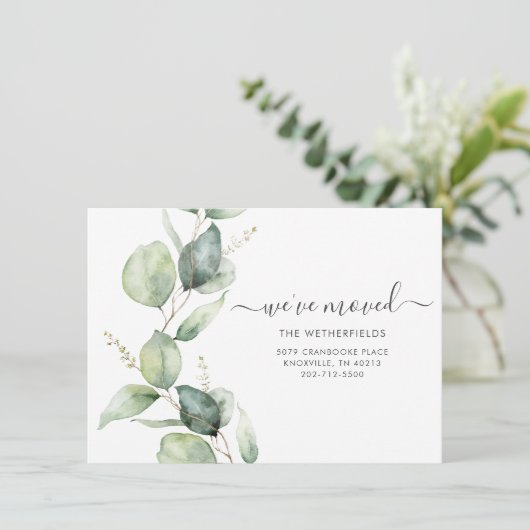 Faire-part d'adresse de déplacement de l'Eucalyptu (Debout devant)