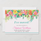 Faire-part d'adresse Tropical Floral New Address (Devant)