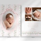 Faire-part Dainty Floral Bow Photo Birth Announcement