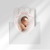 Faire-part Dainty Floral Bow Photo Birth Announcement