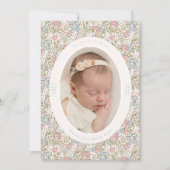 Faire-part Dainty Floral Bow Photo Birth Announcement (Devant)