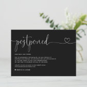 Faire-part Dainty Script Black Mariage Postponction (Debout devant)