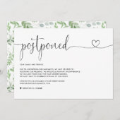 Faire-part Dainty Script Changement de plans Report Mariage (Devant / Derrière)