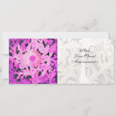 Faire-part DAISY, rose noir blanc Fleurs et Feuille (Dos)