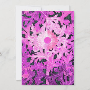 Faire-part DAISY, rose noir blanc Fleurs et Feuille
