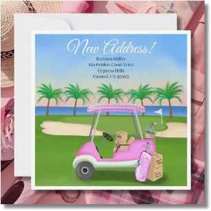 Faire-part Dames Rose Panier de Golf en mouvement Boîtes Plag