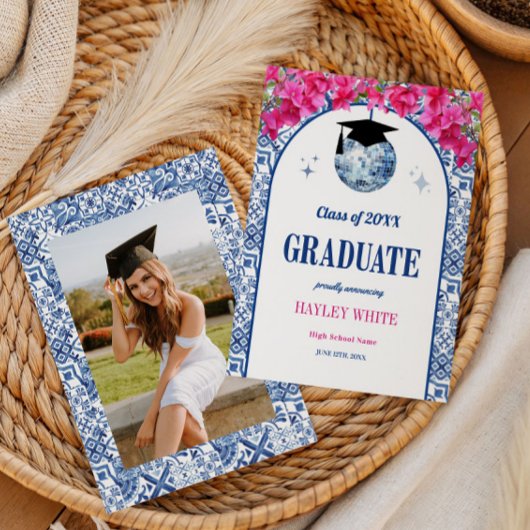 Faire-part Dancing Queen Disco Ball Class of 2026 Graduation