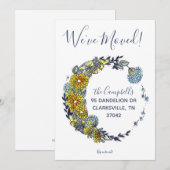 Faire-part Dandelion souhaite Wreath Nouvelle adresse (Devant / Derrière)