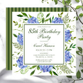 Faire-part d'anniversaire 85 ans Hydrangeas Bleus 
