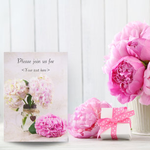 Faire-part d'anniversaire avec des hortensias past