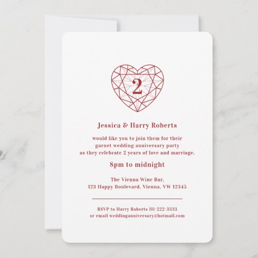 Faire-part d'anniversaire de 2 ans avec photo et c (Dos)