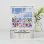 Faire-part d'anniversaire de mariage 30 ans, fenêt (Debout devant)
