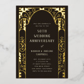 Faire-part d'anniversaire de mariage à arche en fe (Recto)