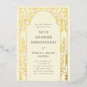 Faire-part d'anniversaire de mariage avec arche en (Recto)