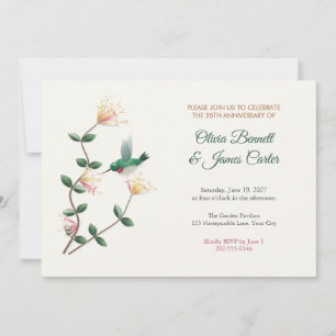 Faire-part d'anniversaire de mariage Colibri et Ch