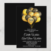 Faire-part d'anniversaire de mariage de 10 ans or (Devant / Derrière)