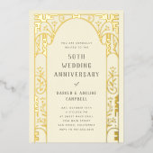 Faire-part d'anniversaire de mariage en feuille d' (Recto)