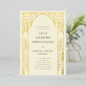 Faire-part d'anniversaire de mariage en feuille d' (Debout devant)