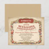 faire-part d'anniversaire de mariage floraux victo (Devant / Derrière)