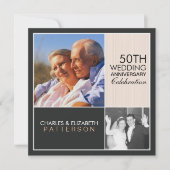 Faire-part d'anniversaire de mariage moderne Then  (Devant)