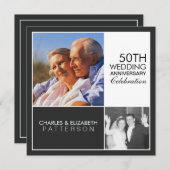 Faire-part d'anniversaire de mariage moderne Then  (Devant / Derrière)