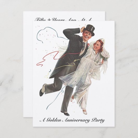 Faire-Part d'Anniversaire de Mariage pour un Coupl (Devant / Derrière)