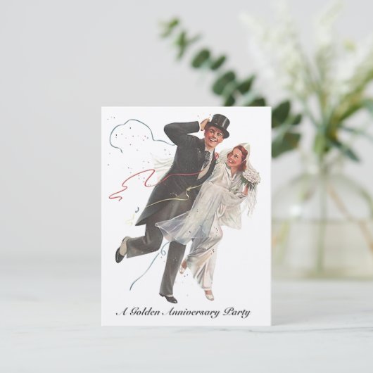 Faire-Part d'Anniversaire de Mariage pour un Coupl (Debout devant)