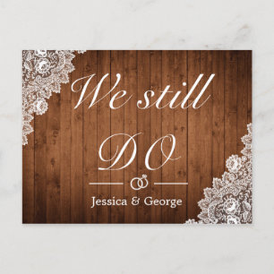 Faire-part d'anniversaire de mariage Rustic Wood &