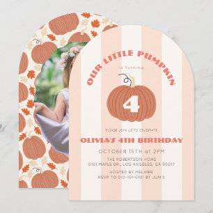 Faire-part d'anniversaire Fille Petite Citrouille