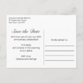 Faire-part d'anniversaire minimaliste moderne blan (Dos)