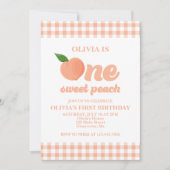 Faire-part d'anniversaire One Sweet Peach (Devant)