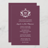 Faire-part d'anniversaire ou de jubilé Floral Char (Devant / Derrière)