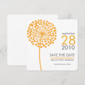 Faire-part d'annonce de date de mariage Fleur d'Or (Devant / Derrière)