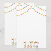 Faire-part d'annonce de fête d'anniversaire avec b (Devant / Derrière)