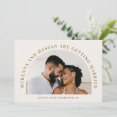 Faire-part d'annonce de fiançailles Arch Top Save  (Debout devant)