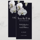 Faire-part d'annonce de Mariage aux Orchidées Blan (Devant / Derrière)