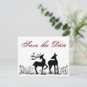 Faire-part d'annonce de mariage de Noël avec cerf  (Debout devant)