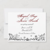 Faire-part d'annonce de mariage de Noël avec cerf  (Dos)