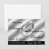 Faire-part d'annonce de mariage gay - Sauvegarder  (Devant / Derrière)