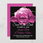 Faire-part d'annonce de mariage Rose Rose (Devant / Derrière)