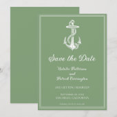 Faire-part d'annonce de mariage vert mousse nautiq (Devant / Derrière)