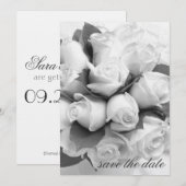 Faire-part d'annonce de roses blanches (Devant / Derrière)