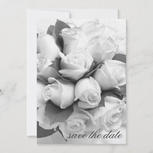 Faire-part d'annonce de roses blanches (Devant)